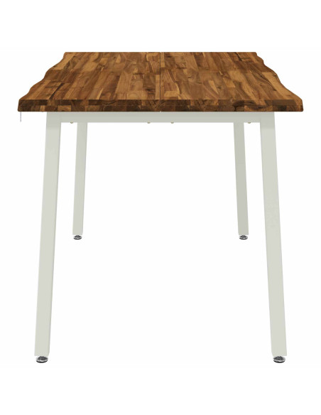 120 x 90 x 75 cm Legno di Acacia Massello Naturale e Bianco