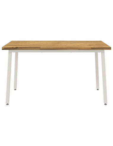 120 x 90 x 75 cm Legno di Acacia Massello Bianco Rettangolare