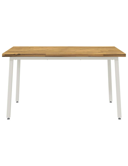120 x 90 x 75 cm Legno di Acacia Massello Bianco Rettangolare