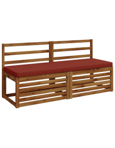Cuscini per Panchina a 2 Pezzi VUGHT 2 pz 100% Poliestere Rosso 2
