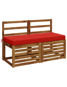 Cuscini per Panchina a 2 Pezzi SOEST 2 pz 100% Poliestere Rosso 2