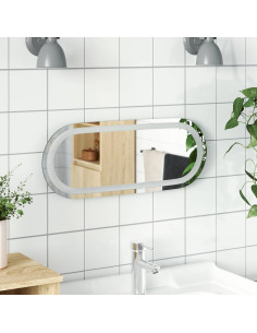 Specchio da bagno LED Trasparente 50 x 20 cm vetro temperato