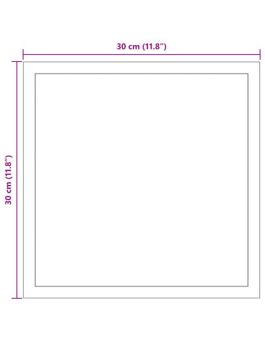 Specchio da bagno LED Trasparente 30 x 30 cm vetro temperato