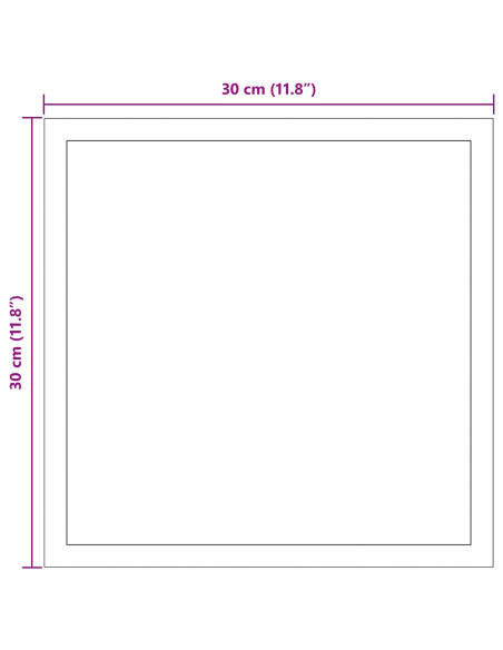 Specchio da bagno LED Trasparente 30 x 30 cm vetro temperato