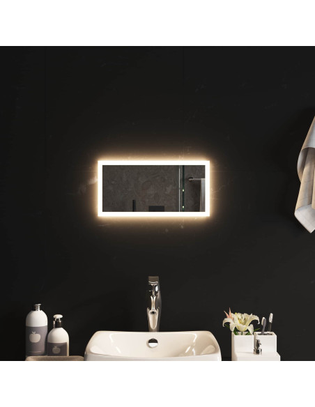 Specchio da bagno LED Trasparente 40 x 20 cm vetro temperato