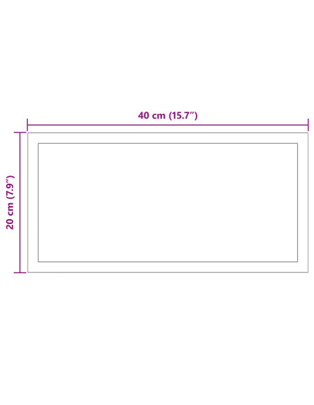 Specchio da bagno LED Trasparente 40 x 20 cm vetro temperato