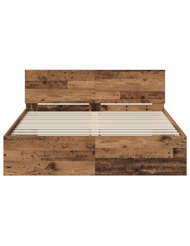 Struttura letto con testata Legno antico 140 x 190 cm