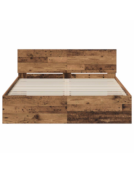 Struttura letto con testata Legno antico 140 x 190 cm