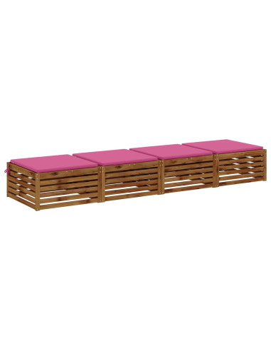 Cuscini per Sedia in 4 Pezzi SOEST 4 pz 100% Poliestere Rosa
