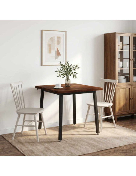 70 x 70 x 75 cm Legno di Acacia Massello Marrone scuro e Nero