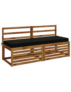 Cuscini per Panchina a 2 Pezzi SOEST 2 pz 100% Poliestere Nero 2