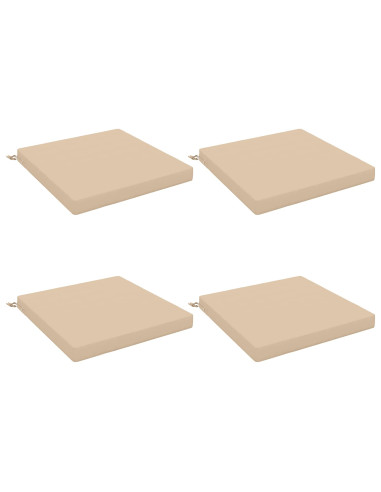 Cuscini per Sedia in 4 Pezzi SOEST 4 pz 100% Poliestere Crema