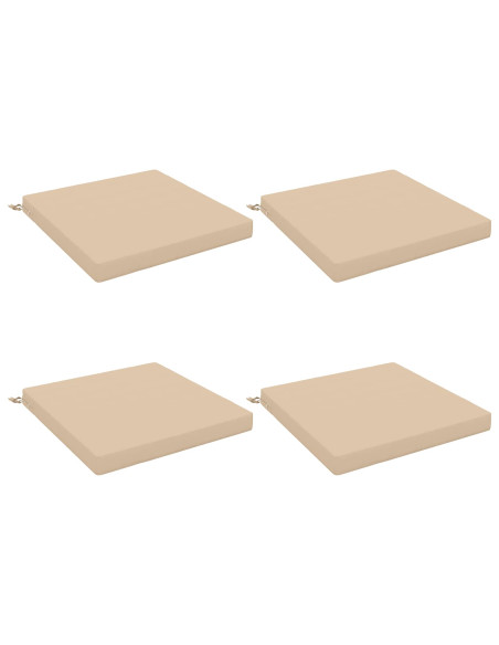 Cuscini per Sedia in 4 Pezzi SOEST 4 pz 100% Poliestere Crema