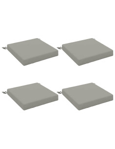 Cuscini per Sedia in 4 Pezzi SOEST 4 pz 100% Poliestere Grigio