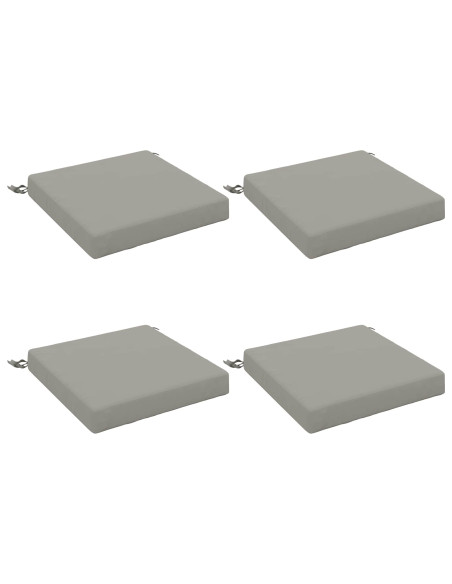 Cuscini per Sedia in 4 Pezzi SOEST 4 pz 100% Poliestere Grigio