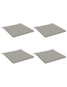 Cuscini per Sedia in 4 Pezzi SOEST 4 pz 100% Poliestere Grigio