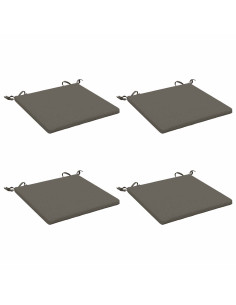 Cuscini per Sedia in 4 Pezzi SOEST 4 pz 100% Poliestere Grigio