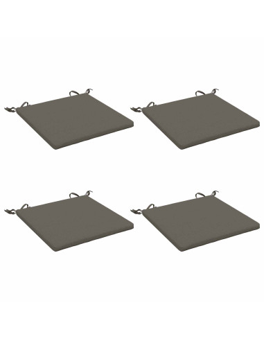 Cuscini per Sedia in 4 Pezzi SOEST 4 pz 100% Poliestere Grigio