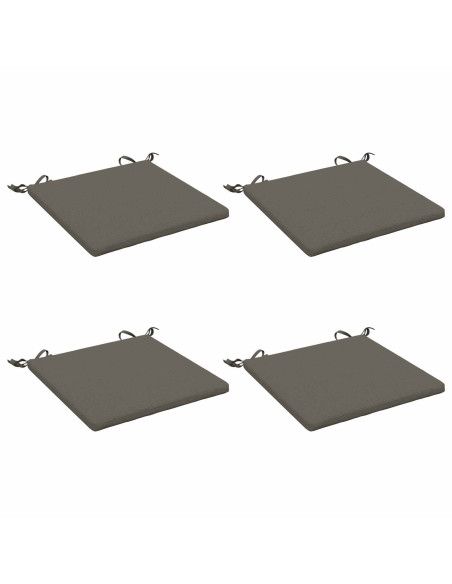 Cuscini per Sedia in 4 Pezzi SOEST 4 pz 100% Poliestere Grigio