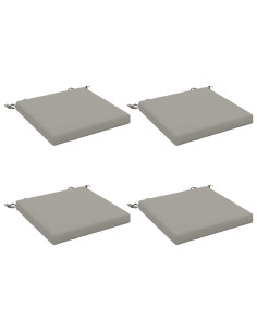 Cuscini per Sedia in 4 Pezzi SOEST 4 pz 100% Poliestere Grigio