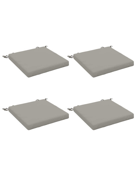Cuscini per Sedia in 4 Pezzi SOEST 4 pz 100% Poliestere Grigio
