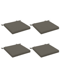 Cuscini per Sedia in 4 Pezzi SOEST 4 pz 100% Poliestere Grigio