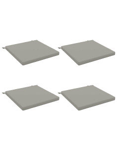 Cuscini per Sedia in 4 Pezzi SOEST 4 pz 100% Poliestere Grigio