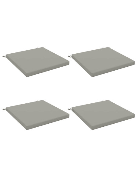 Cuscini per Sedia in 4 Pezzi SOEST 4 pz 100% Poliestere Grigio