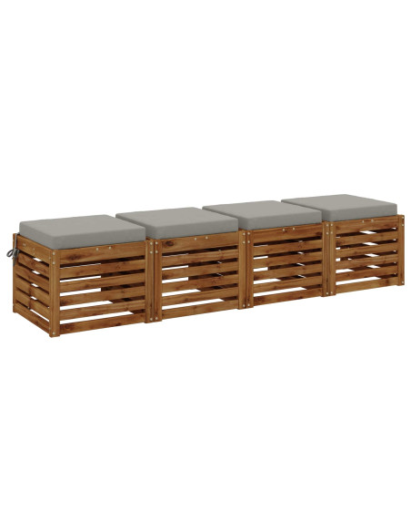 Cuscini per Sedia in 4 Pezzi SOEST 4 pz 100% Poliestere Grigio