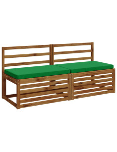 Cuscini per Panchina a 2 Pezzi VUGHT 2 pz 100% Poliestere Verde 2