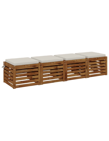 Cuscini per Sedia in 4 Pezzi SOEST 4 pz 100% Poliestere Bianco