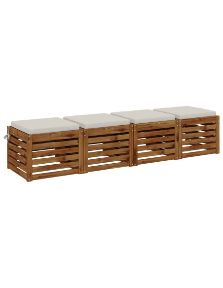Cuscini per Sedia in 4 Pezzi SOEST 4 pz 100% Poliestere Bianco