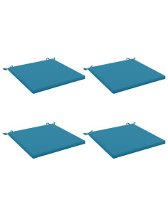 Cuscini per Sedia in 4 Pezzi SOEST 4 pz 100% Poliestere Azzurro