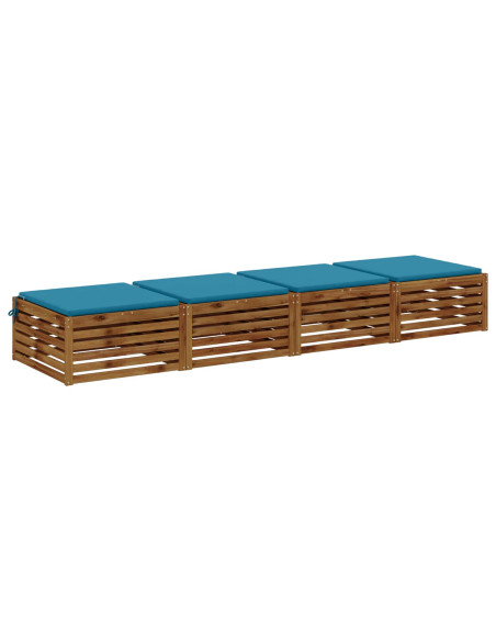 Cuscini per Sedia in 4 Pezzi SOEST 4 pz 100% Poliestere Azzurro