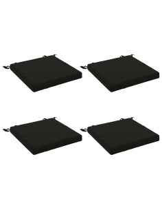 Cuscini per Sedia in 4 Pezzi SOEST 4 pz 100% Poliestere Nero