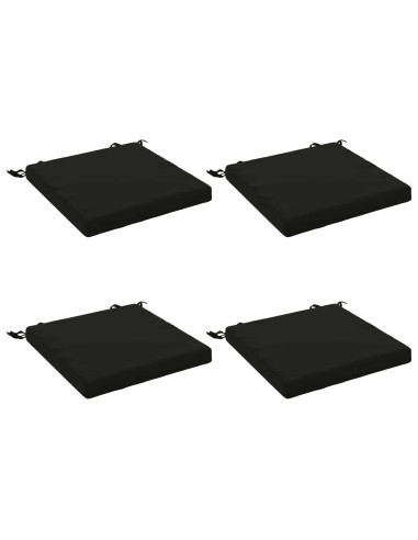 Cuscini per Sedia in 4 Pezzi SOEST 4 pz 100% Poliestere Nero