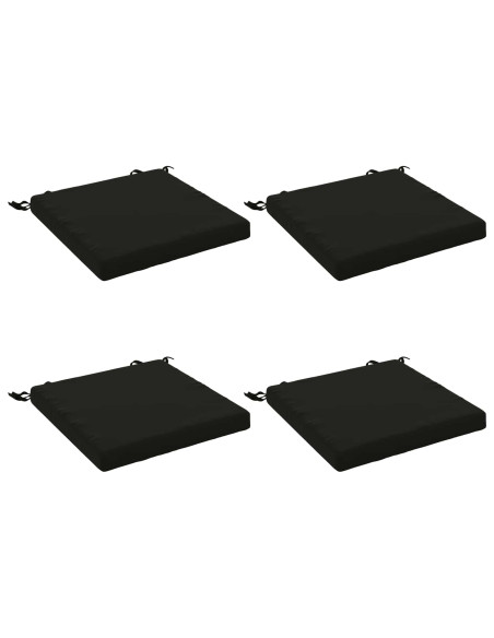 Cuscini per Sedia in 4 Pezzi SOEST 4 pz 100% Poliestere Nero