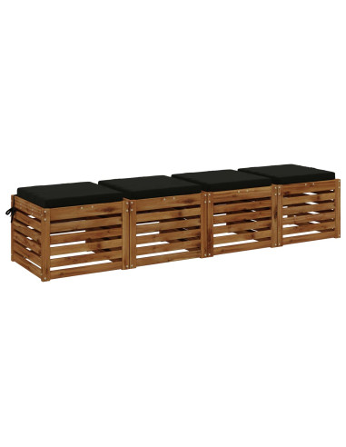 Cuscini per Sedia in 4 Pezzi SOEST 4 pz 100% Poliestere Nero