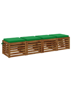 Cuscini per Sedia in 4 Pezzi SOEST 4 pz 100% Poliestere Verde 2