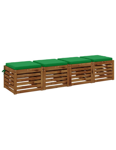 Cuscini per Sedia in 4 Pezzi SOEST 4 pz 100% Poliestere Verde