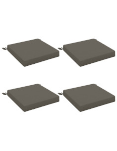 Cuscini per Sedia in 4 Pezzi SOEST 4 pz 100% Poliestere Grigio