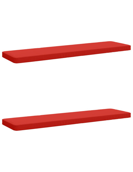 Cuscini per Panchina a 2 Pezzi VUGHT 2 pz 100% Poliestere Rosso
