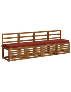 Cuscini per Panchina a 2 Pezzi VUGHT 2 pz 100% Poliestere Rosso 2