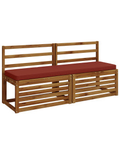 Cuscini per Panchina a 2 Pezzi VUGHT 2 pz 100% Poliestere Rosso 2