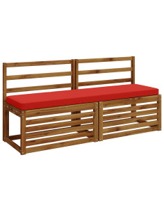 Cuscini per Panchina a 2 Pezzi VUGHT 2 pz 100% Poliestere Rosso 2