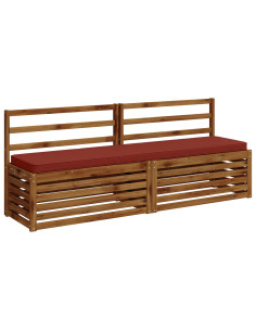 Cuscini per Panchina a 2 Pezzi VUGHT 2 pz 100% Poliestere Rosso 2