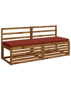 Cuscini per Panchina a 2 Pezzi VUGHT 2 pz 100% Poliestere Rosso 2