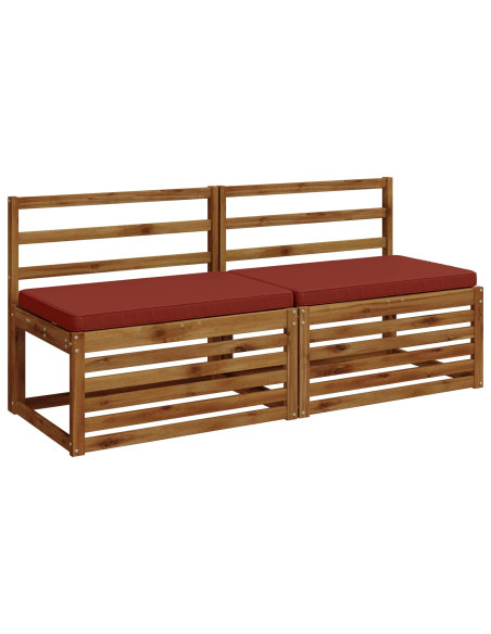 Cuscini per Panchina a 2 Pezzi VUGHT 2 pz 100% Poliestere Rosso