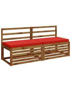 Cuscini per Panchina a 2 Pezzi VUGHT 2 pz 100% Poliestere Rosso 2