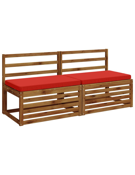 Cuscini per Panchina a 2 Pezzi VUGHT 2 pz 100% Poliestere Rosso